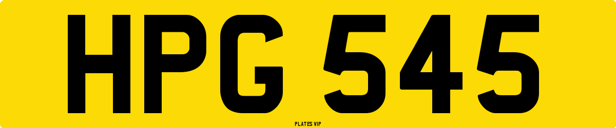 HPG 545 Number Plate