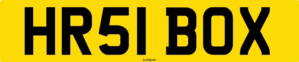 HR51 BOX Number Plate