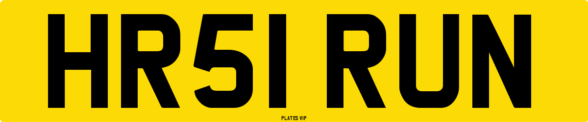 HR51 RUN Number Plate