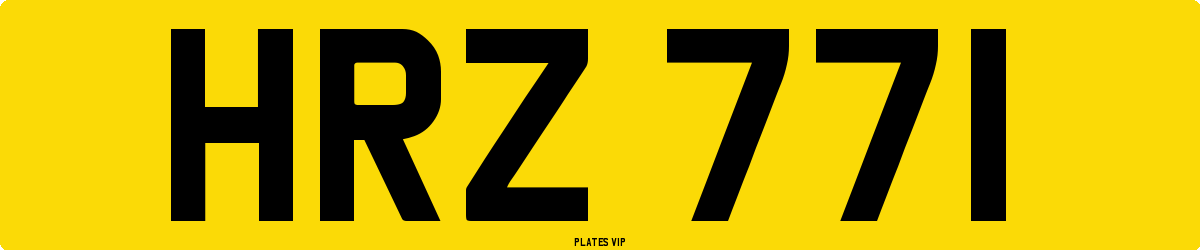 HRZ 771 Number Plate