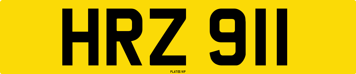 HRZ 911 Number Plate