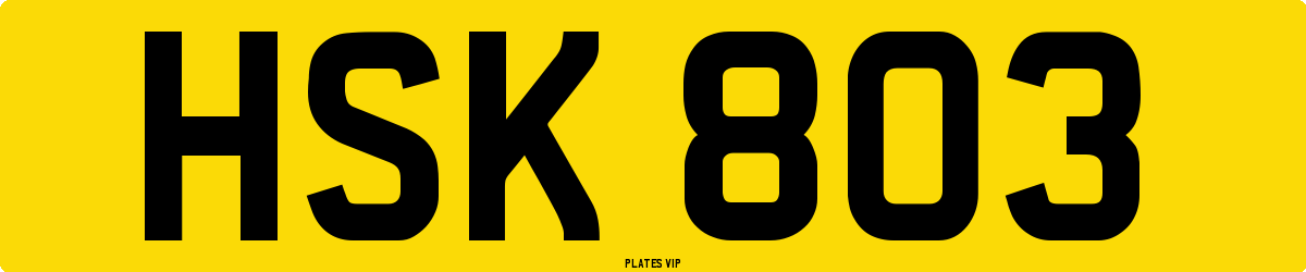 HSK 803 Number Plate