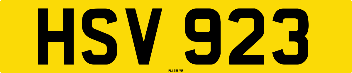 HSV 923 Number Plate