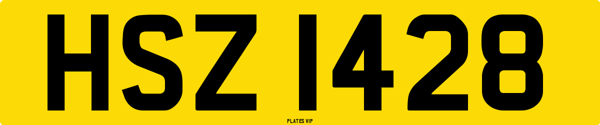 HSZ 1428 Number Plate