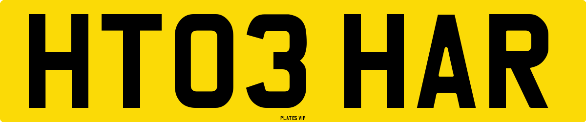 HT03 HAR Number Plate