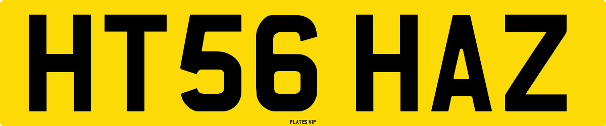 HT56 HAZ Number Plate