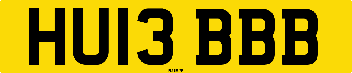 HU13 BBB Number Plate