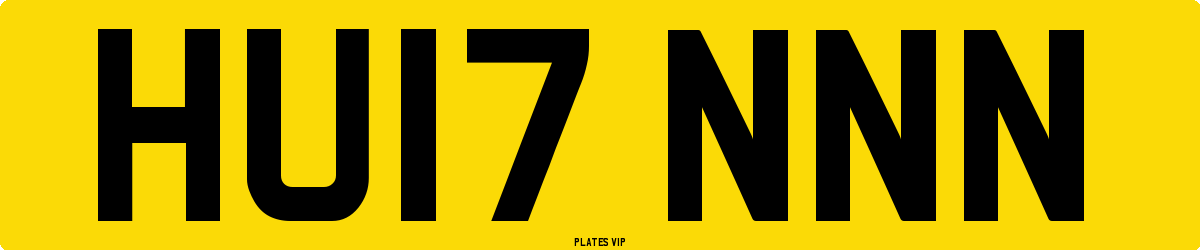 HU17 NNN Number Plate