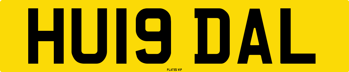 HU19 DAL Number Plate