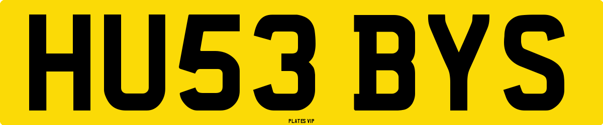 HU53 BYS Number Plate
