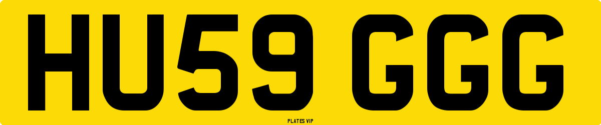 HU59 GGG Number Plate
