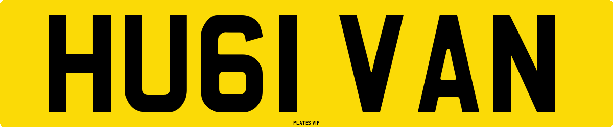 HU61 VAN Number Plate