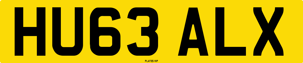 HU63 ALX Number Plate