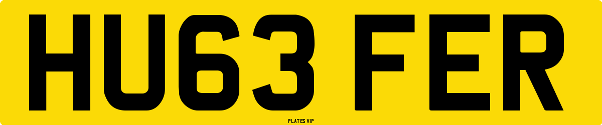 HU63 FER Number Plate