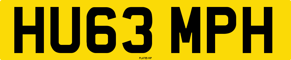 HU63 MPH Number Plate