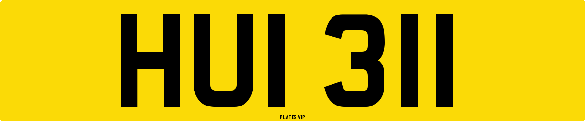 HUI 311 Number Plate