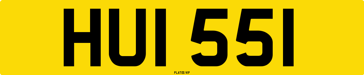 HUI 551 Number Plate