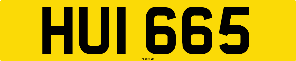 HUI 665 Number Plate
