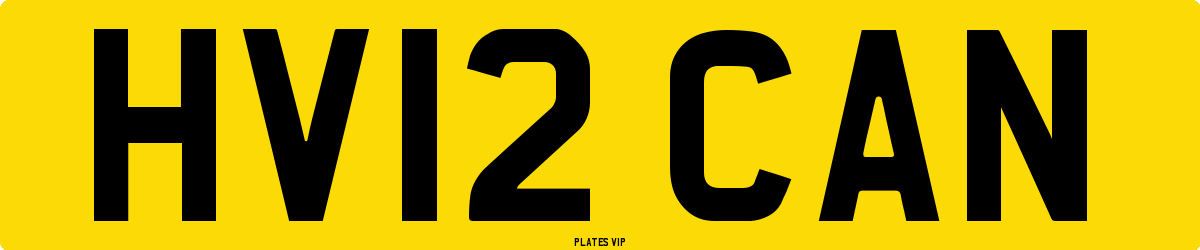 HV12 CAN Number Plate