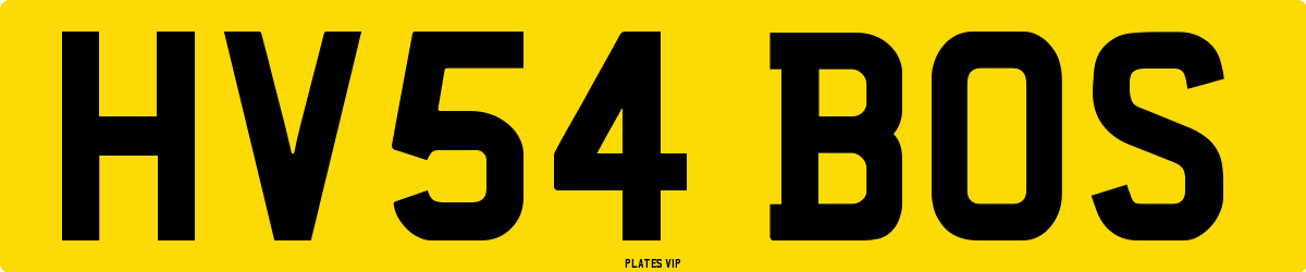 HV54 BOS Number Plate