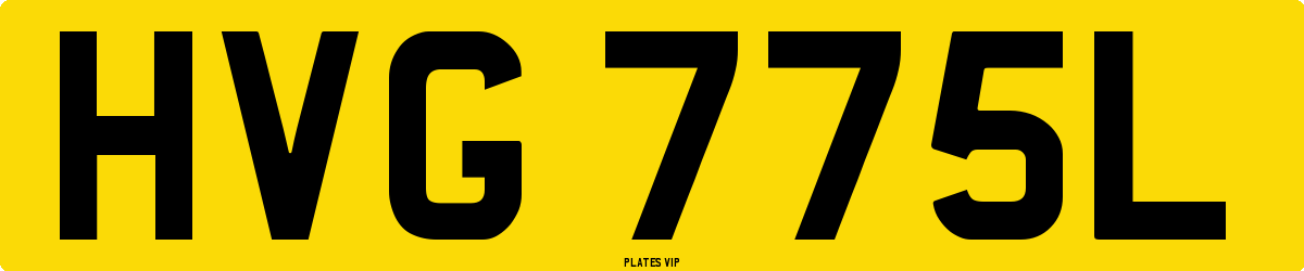 HVG 775L Number Plate
