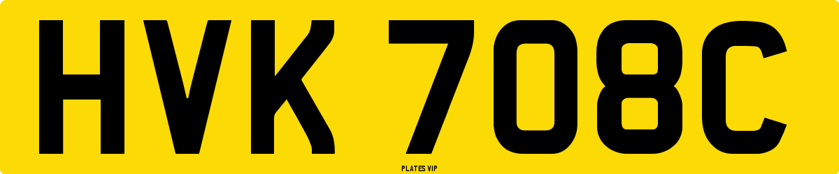 HVK 708C Number Plate