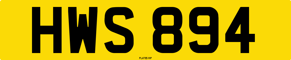 HWS 894 Number Plate