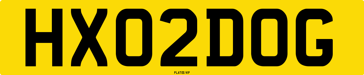 HX 02 DOG Number Plate