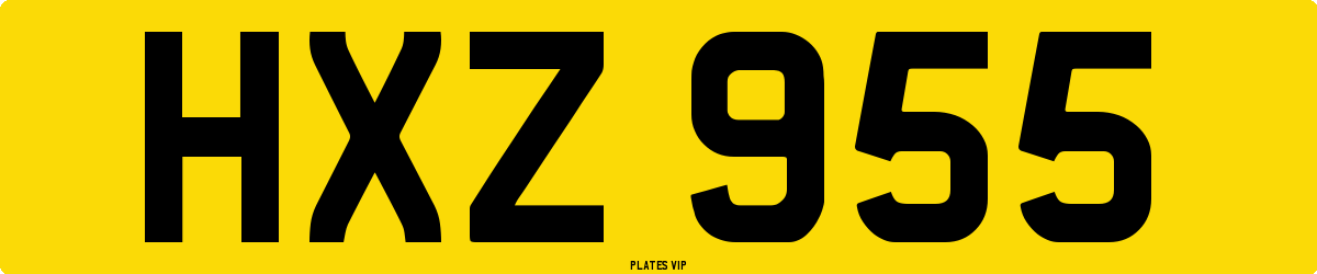 HXZ 955 Number Plate