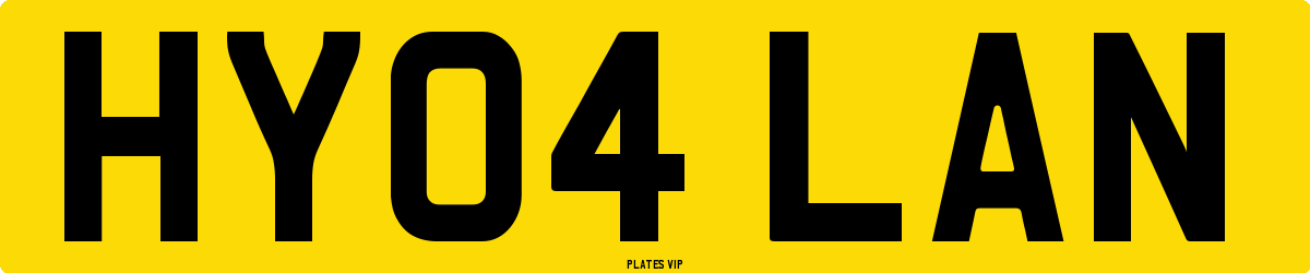 HY04 LAN Number Plate