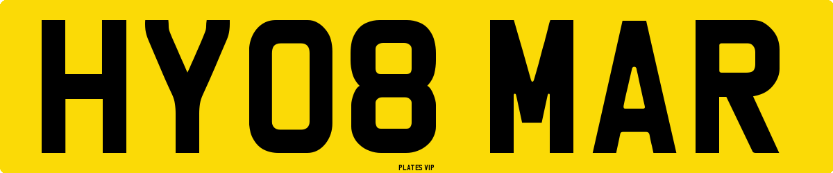 HY08 MAR Number Plate