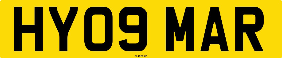 HY09 MAR Number Plate