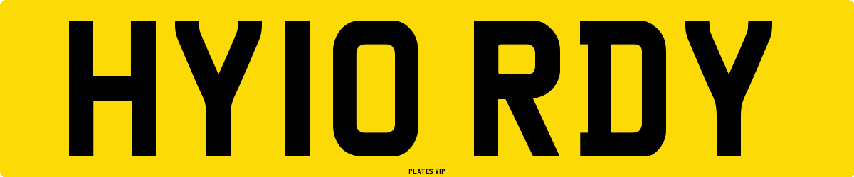 HY10 RDY Number Plate