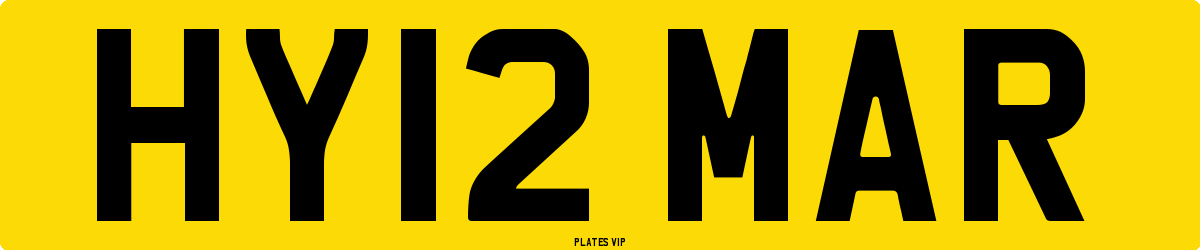 HY12 MAR Number Plate