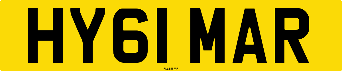 HY61 MAR Number Plate