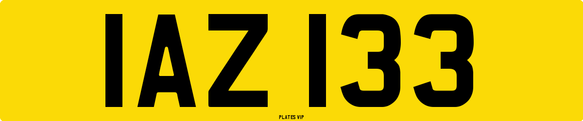 IAZ 133 Number Plate