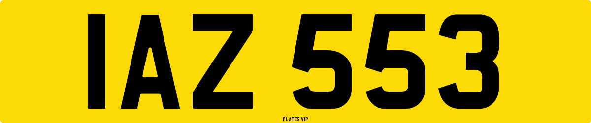 IAZ 553 Number Plate