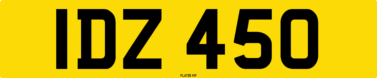 IDZ 450 Number Plate