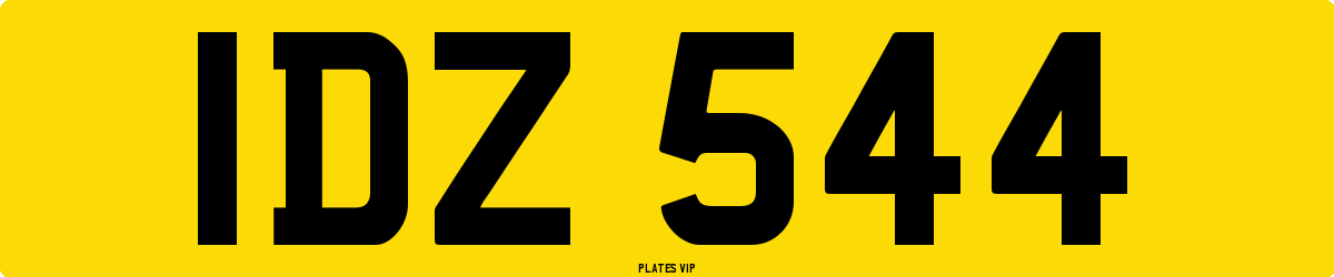 IDZ 544 Number Plate