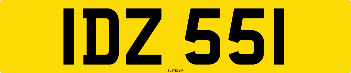 IDZ 551 Number Plate