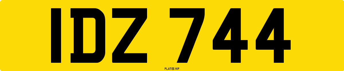IDZ 744 Number Plate