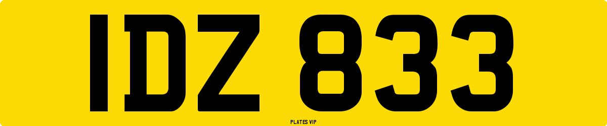IDZ 833 Number Plate
