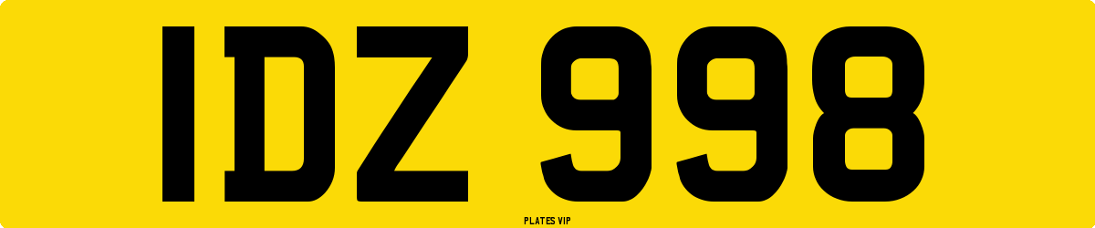 IDZ 998 Number Plate