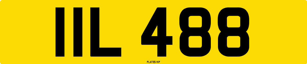 IIL 488 Number Plate