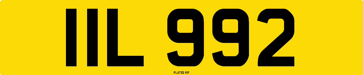 IIL 992 Number Plate