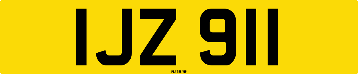 IJZ 911 Number Plate