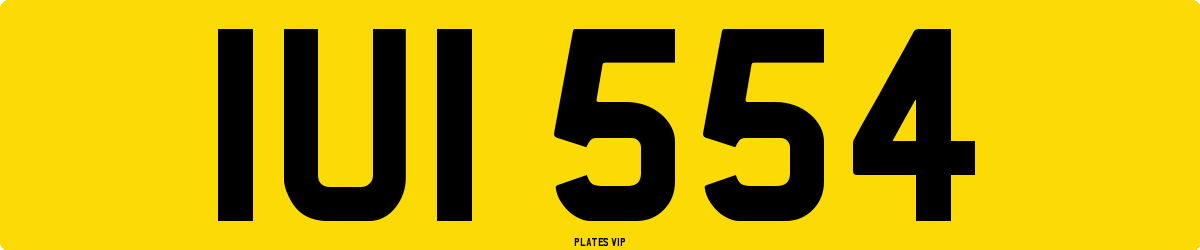 IUI 554 Number Plate