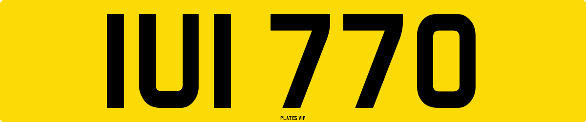 IUI 770 Number Plate
