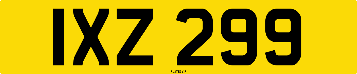 IXZ 299 Number Plate