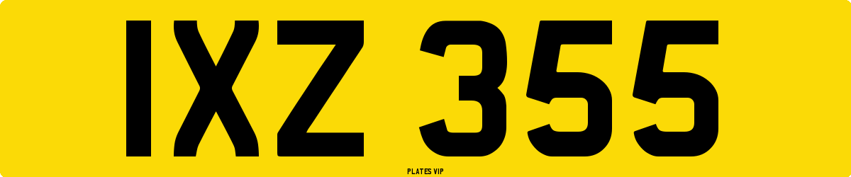 IXZ 355 Number Plate